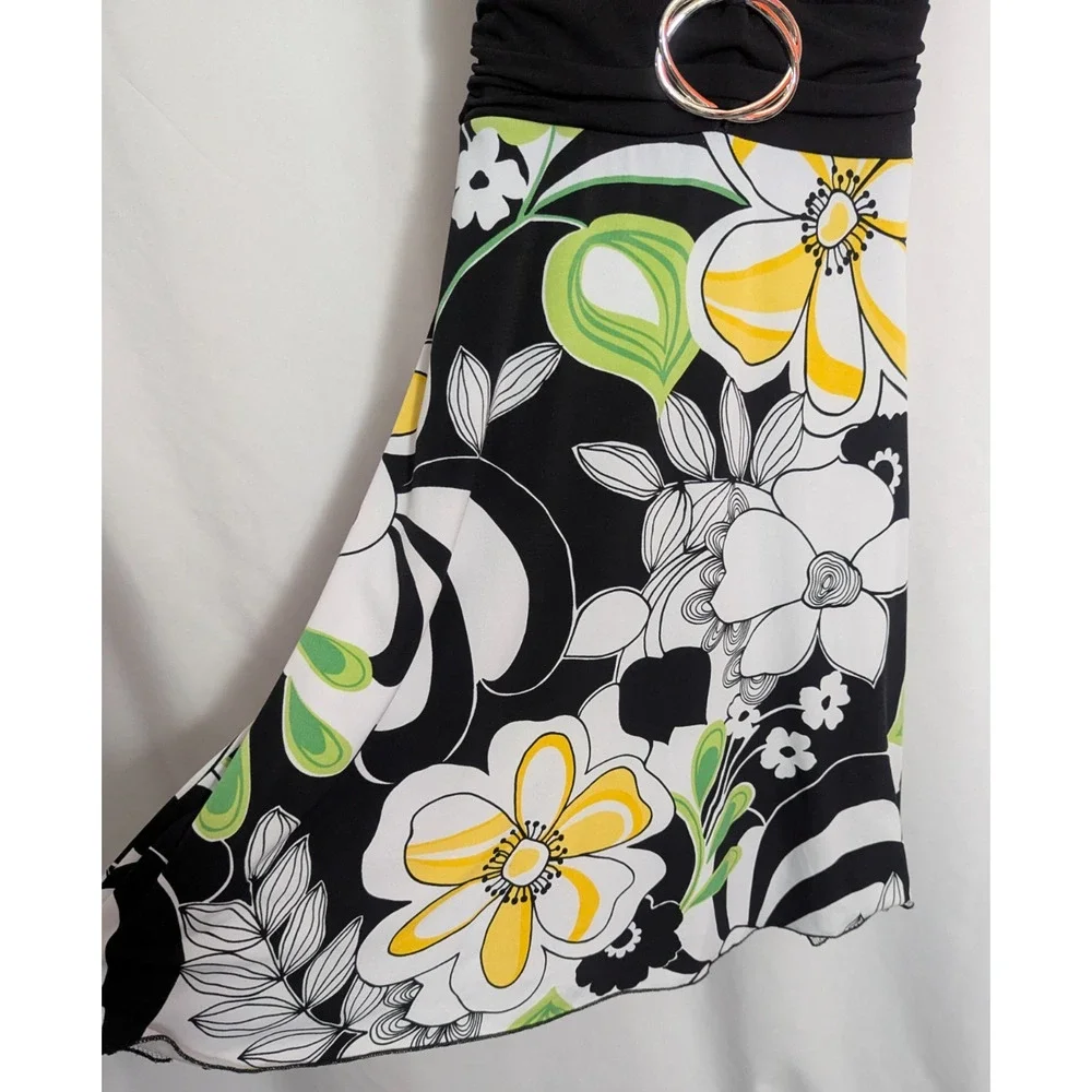 Xtraordinary Black Floral Party Dress Medium A1 Fairy Whimsigoth Grunge Goth